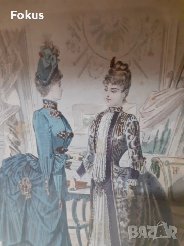 Стара цветна антикварна гравюра в рамка подписана, снимка 5 - Антикварни и старинни предмети - 53346968