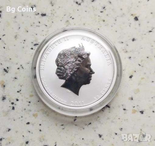 Сребро 1/2 OZ 2011 Заек, снимка 2 - Нумизматика и бонистика - 53059788