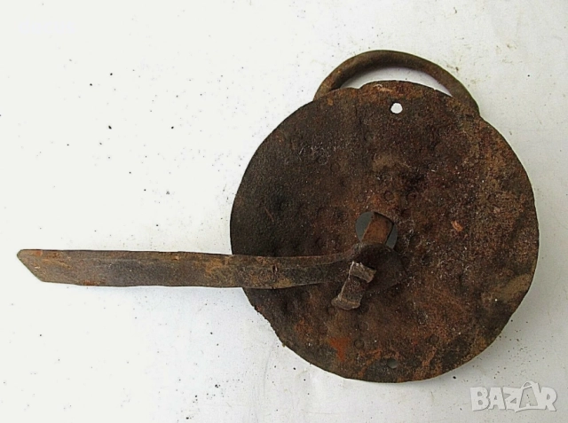 Антична кована желязна дръжка за врата от 19-ти век – рядка, снимка 5 - Антикварни и старинни предмети - 51456480