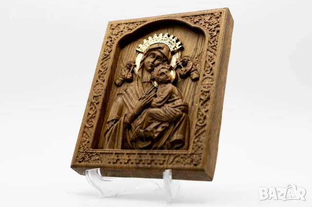 Релефна икона на Пресветата Майка Богородица с Младенеца, снимка 3 - Икони - 53223473