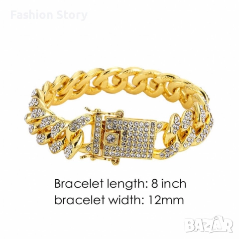 Луксозен комплект с кристали – часовник + гривна, снимка 4 - Романтични подаръци - 51934495