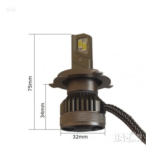 H4 крушки, Диоден комплект, X6 - NAKATOMI, 12V & 24V, 60W / 6800 LM, 2бр, снимка 2 - Аксесоари и консумативи - 34214751