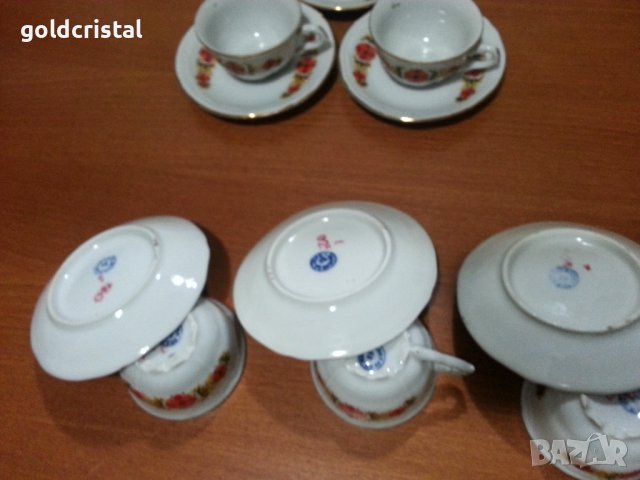 Стар български порцелан чашки за кафе барок , снимка 6 - Антикварни и старинни предмети - 42963030