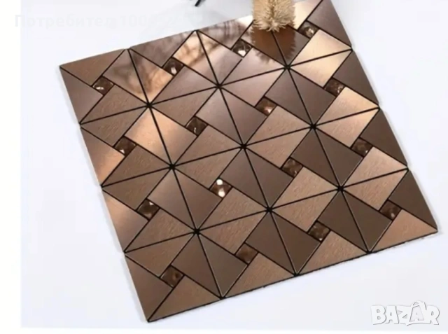 Луксозни метални плочки с кристали мозайка