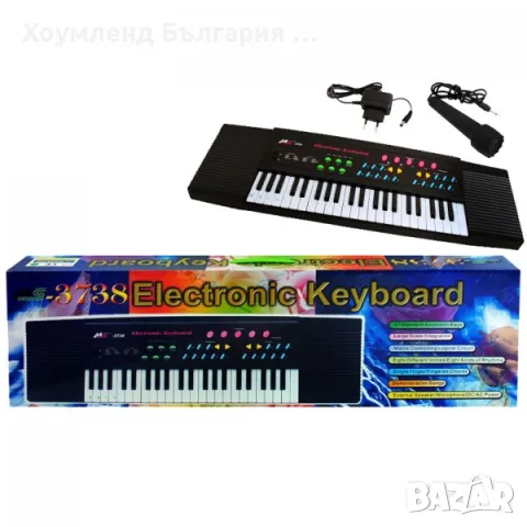 Голяма детска йоника с микрофон и 78 клавиша и различни функции