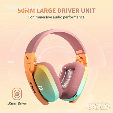 Нови SOMiC G810 Безжични леки слушалки с микрофон 50 часа работа PS4/5, снимка 3 - Bluetooth слушалки - 40102368