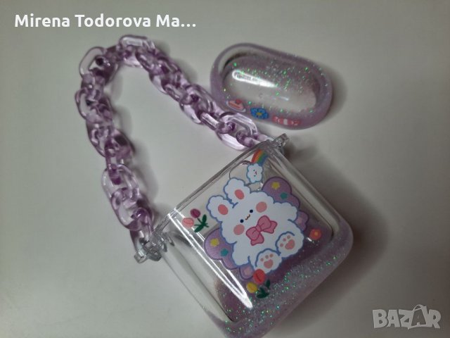 Cute кейс за airpods с движещ се боркат, снимка 2 - Калъфи, кейсове - 35213042