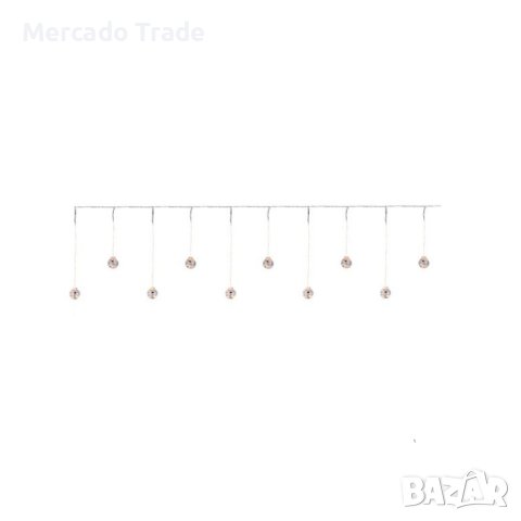 Декоративна LED завеса Mercado Trade, Дядо Коледа, 10 снежни топки, снимка 3 - Лед осветление - 43289116