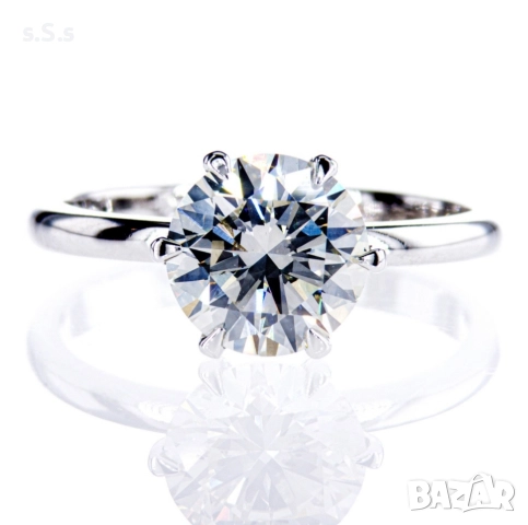 Дамски пръстен с огромен 💯 % ЕСТЕСТВЕН диамант 2,01 карата.СЕРТИФИКАТ , снимка 6 - Пръстени - 49108536