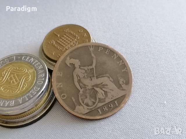 Монета - Великобритания - 1 пени | 1891г., снимка 1 - Нумизматика и бонистика - 37266501