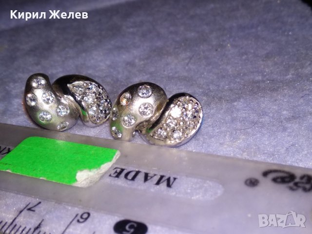 РАЗКОШНИ СРЕБЪРНИ СКЪПОЦЕННИ ФЕШЪН АРТ ОБЕЦИ СРЕБРО 925 с БЯЛА ПОЗЛАТА и ЦИРКОНИ 34420, снимка 8 - Обеци - 39665867