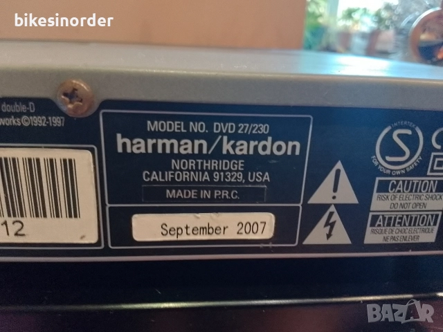 Harman Kardon DVD27/230 отличен DVD/CD/mp3 плейър, снимка 4 - Декове - 52889057