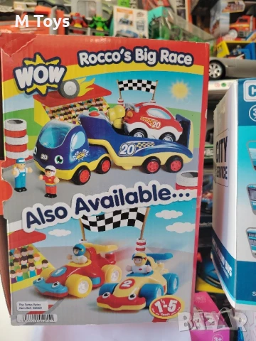 Rocco's Big Race – Състезателният комплект от WOW Toys , снимка 4 - Коли, камиони, мотори, писти - 50951844