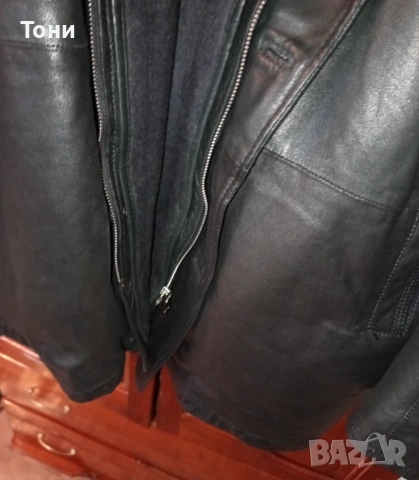 Мъжко Зимно Яке Изцяло от Естествена Кожа Като Ново XL , снимка 8 - Якета - 53186252