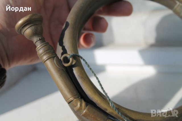 Стара военна месингова ловна тръба, снимка 8 - Антикварни и старинни предмети - 44911210