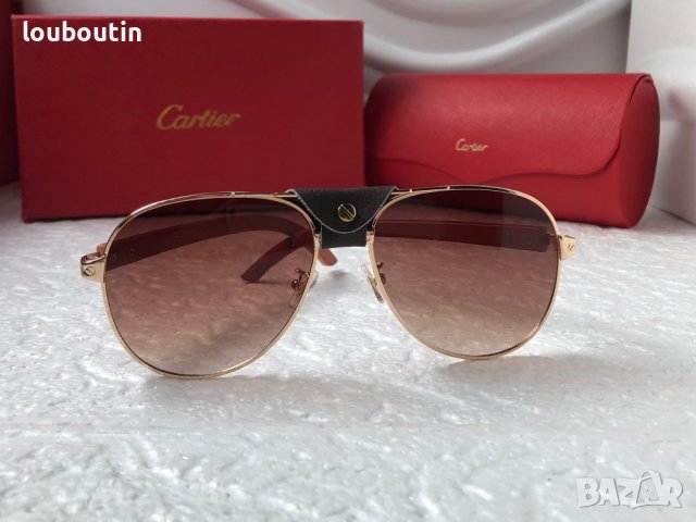 Cartier 2022 мъжки слънчеви очила с кожа, снимка 3 - Слънчеви и диоптрични очила - 37372016