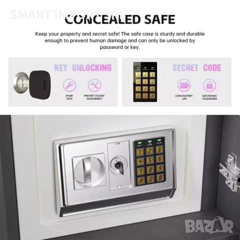 Интелигентно нощно шкафче Smart Heater, сейф, Led осветление, зелен, снимка 2 - Шкафове - 51997975