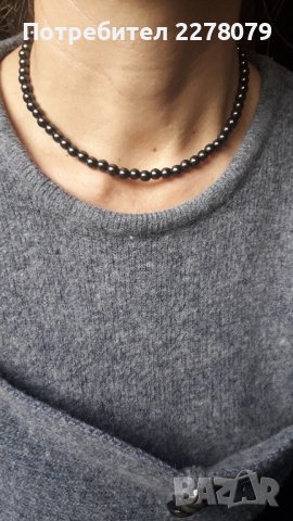 Колие и гривна от хематит - ръчна изработка, снимка 2 - Гривни - 43306757