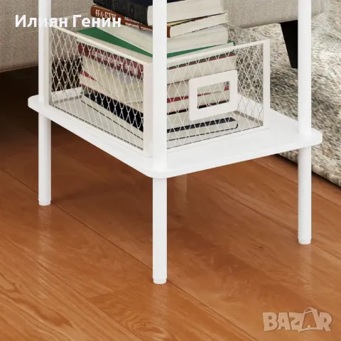 HOMCOM Модерна странична маса на 2 нива с отделение за съхранение, снимка 7 - Маси - 50368113