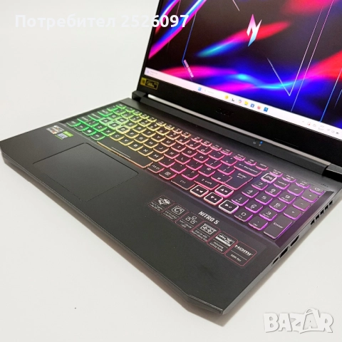 Acer Nitro 5/144Hz 15.6”/RTX 3070 8GB/Ryzen 7 5800H/16GB/1TB NVMe/RGB, снимка 5 - Лаптопи за игри - 51986183