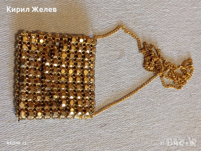 Колие pochette малка дамска чанта от златна мъниста разкошно 52249, снимка 7 - Колиета, медальони, синджири - 52492904