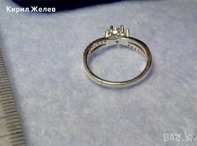 МАРКОВ ДИЗАЙНЕРСКИ СКЪПОЦЕНЕН ГОДЕЖЕН СРЕБЪРЕН ПРЪСТЕН РОДИРАНО СРЕБРО 925 с ИСКРЯЩИ ЦИРКОНИ 27105, снимка 3 - Пръстени - 50416523