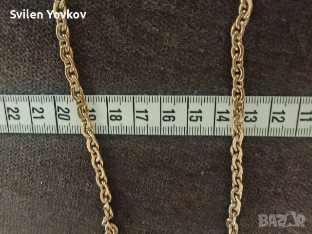Продавам плътен български златен ланец като нов 14к 585 , снимка 10 - Колиета, медальони, синджири - 52905108