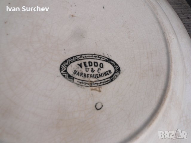 СТАРА РИСУВАНА 4ИНИЯ ПОРЦЕЛАНОВА, снимка 2 - Антикварни и старинни предмети - 39731428