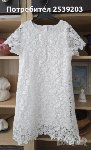 Нова детска рокля - бяла дантела 5-6 години , снимка 2 - Детски рокли и поли - 51411650
