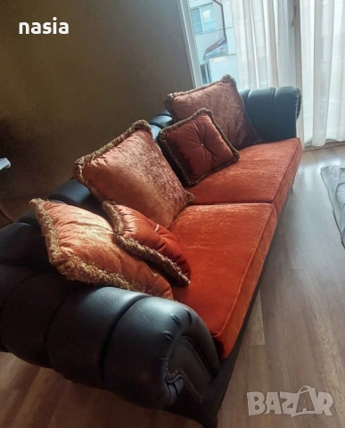 канапе , телешка кожа , снимка 2 - Дивани и мека мебел - 52392749