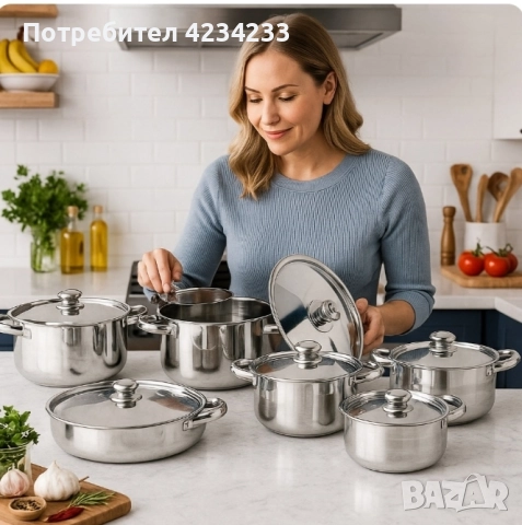 Комплект тенджери , снимка 2 - Съдове за готвене - 52427867