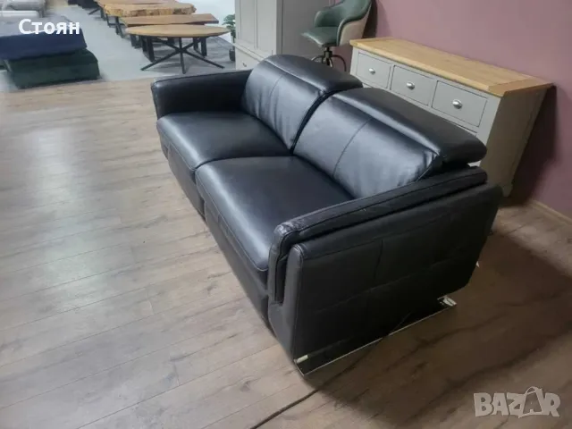 ПРОМОЦИЯ!!! Черен кожен диван тройка с ел. релакс механизъм "Sandro", снимка 7 - Дивани и мека мебел - 47869929