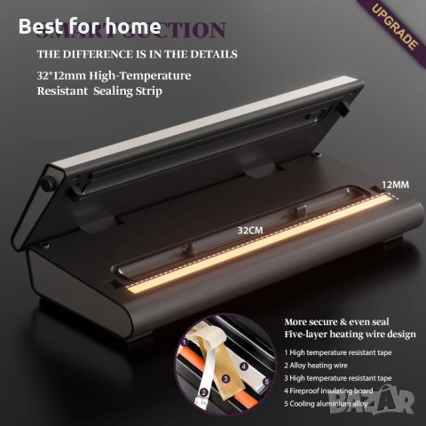 Вакуумна запечатваща машина, снимка 4 - Аксесоари за кухня - 51324813