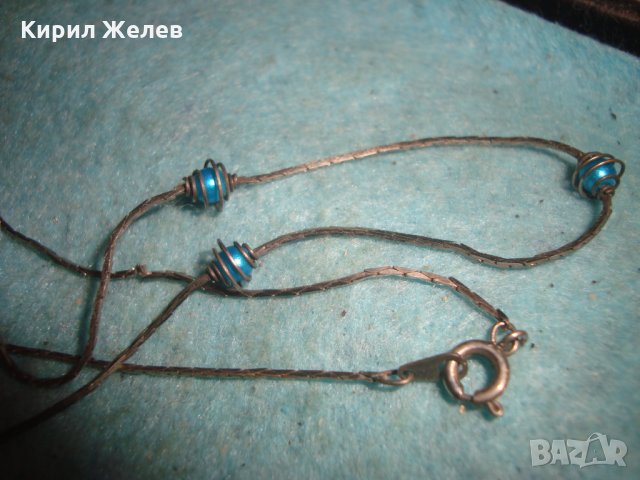 ПОСРЕБРЕНО БЕЛ ЕПОК СТИЛ НЕЖНО КОЛИЕ ГЕРДАНЧЕ 3121, снимка 5 - Колиета, медальони, синджири - 35309591