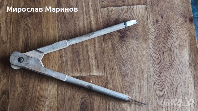 Стар дървен пергел, снимка 2 - Антикварни и старинни предмети - 52726551