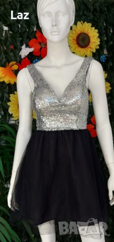 официална обемна рокля обсипана с пайети, снимка 4 - Рокли - 43501319