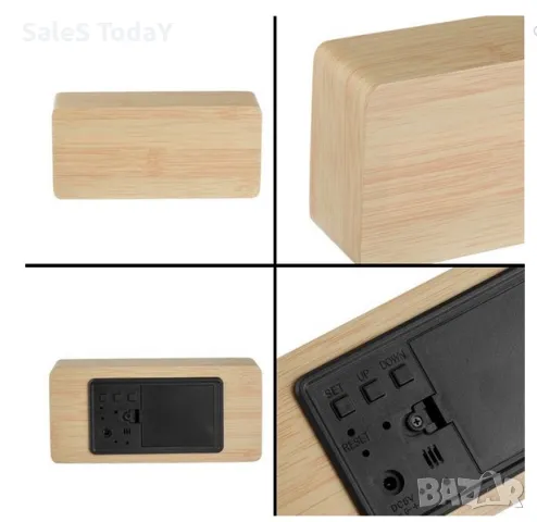 Часовник с будилник, метеорологична станция, 15см, снимка 3 - Други - 47977270