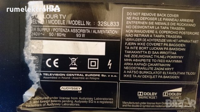 TOSHIBA 32LS833 на части, снимка 2 - Части и Платки - 43622219