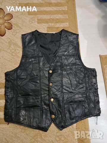 Кожен Рокерски  Елек  3XL