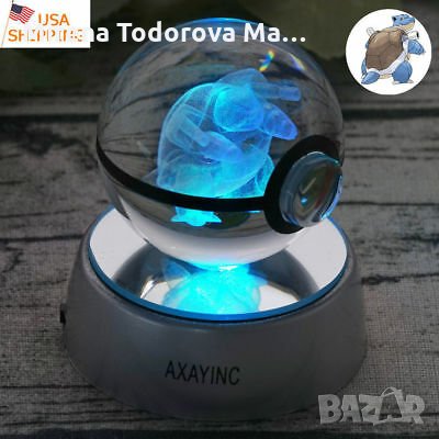 3D кристална топка LED pokemon,celebi,Snorlax,kyogre,Vulpix и др., снимка 7 - Настолни лампи - 35244236
