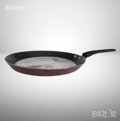 Тиган за палачинки Rosberg R51322G24, 24см., Мраморно покр., Индукция, Бордо меланж