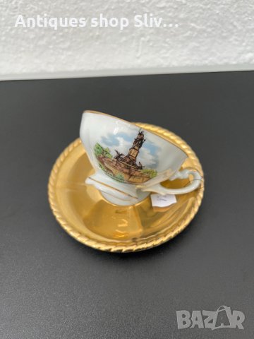 Колекционерска чашка за кафе с позлата. №4829, снимка 3 - Колекции - 43199957