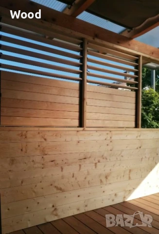 Жалюзи, ламелно ограждение за тераса, ограда, балкон и прегради 120×60 см – комплект – съвременна за, снимка 5 - Огради и мрежи - 53450697