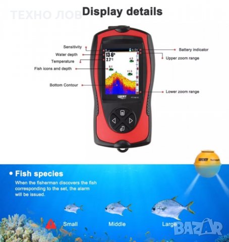 БЕЗЖИЧЕН СОНАР-ЛЪКИ,ВОДОУСТОЙЧИВ С ГОЛЯМ ОБХВАТ, снимка 15 - Такъми - 33251574