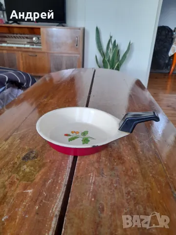 Стар емайлиран омлетен тиган,тиганче #14