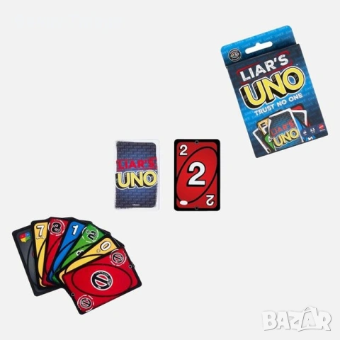 *Ново* Настолна игра UNO Liar’s – Mattel, снимка 9 - Игри и пъзели - 53410630