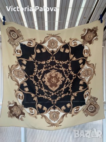 Красив копринен шал 87 см на 85 см., снимка 2 - Шалове - 32252400