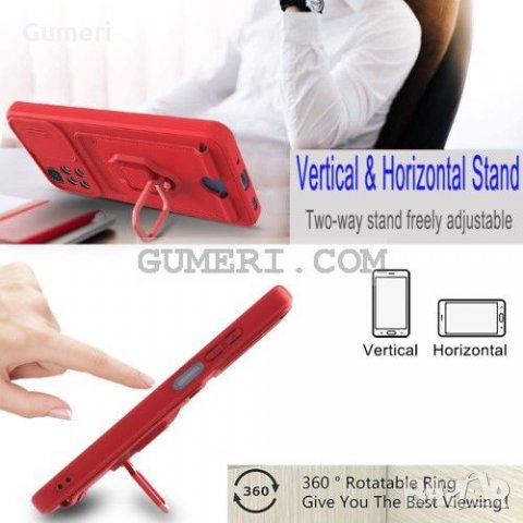 Xiaomi Redmi 10 - Силиконов Гръб с Ринг, Слот за Карта и Капак за Камерата, снимка 3 - Калъфи, кейсове - 35099326