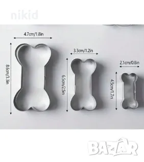 3 средни кокали Кокал сет метални резци форми украса торта сладки бисквитки тесто форма резец, снимка 3 - Форми - 47624522