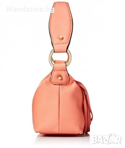 ПРОМО 🍊 GUESS 🍊 Малка кожена дамска чанта в розово златисто 20x14x9 см нова с етикети, снимка 7 - Чанти - 26374952